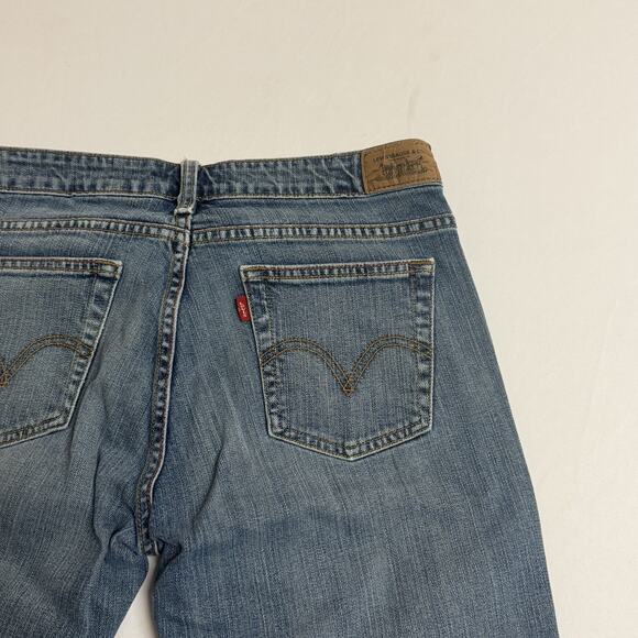 Vintage Levis 545 Women's 10M Low Boot Cut Stretch Blue Medium Wash Denim Jeans - Picture 5 of 16